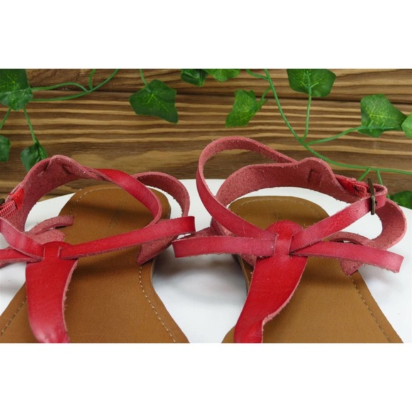 G.H. Bass & Co.‎ Sz 10 M Red Thong Synthetic Women Sandals - Picture 3 of 7
